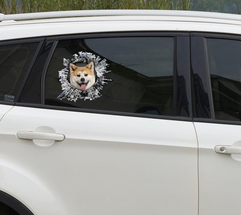 Akita Inu autocollant de fenêtre, autocollant de voiture Shiba Inu autocollant de voiture, autocollant de fenêtre