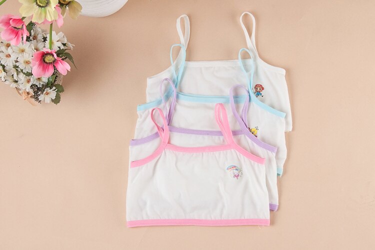 Summer Children's Clothes Girls Bras Sling Cotton Girls Training Bras For Girls Big Kids Girls Underwear Bra 3 Pieces/lot