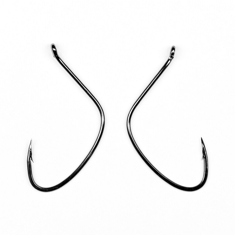 Offset Fishing Hooks #4 #3 #2 #1 #1/0 #2/0 #3/0 Wacky Rig Shot Hook Crank Worm Fishhook Bass Fishing Tackle