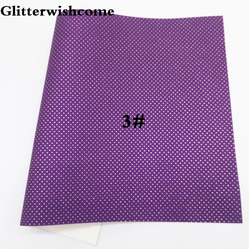 Glitterwishcome 21X29CM A4 tamaño de cuero sintético puntos en alto relieve Tela de cuero de vinilo para arcos GM063A