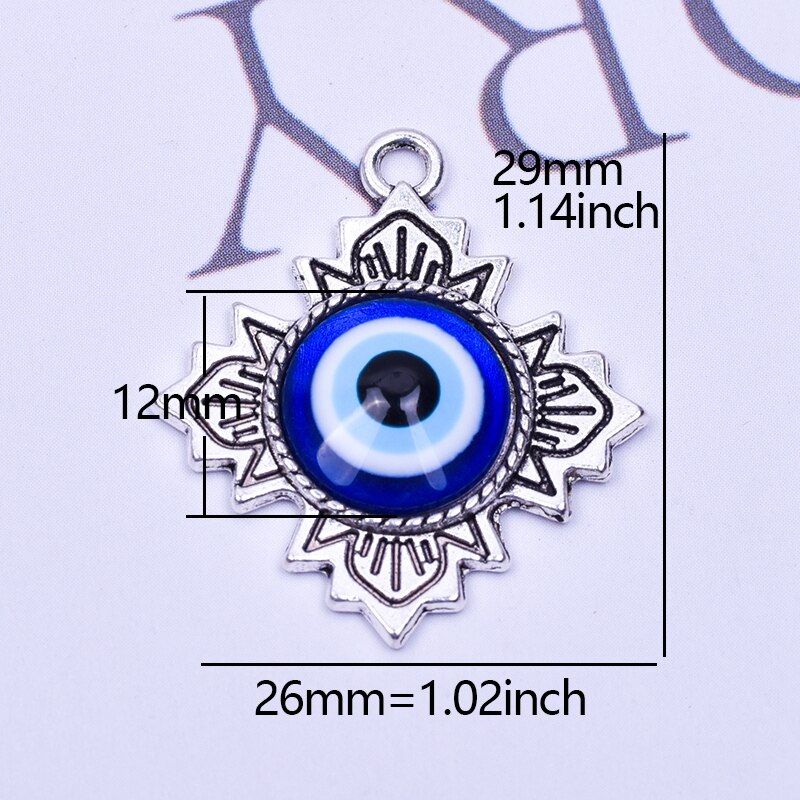 5Pcs/lot Bohemia Hand of Fatima Hamsa Charms Turkish Evil Eye Pendant for Women Necklace Earring DIY Jewelry Accessories: 24323