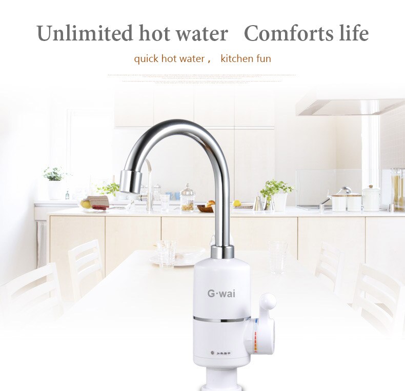Tankless Electric Water Heater Kitchen Instant Water Tap Instantaneous Heater Verwarming Aquecedor 3000W With EU Plug 220V: AU Plug