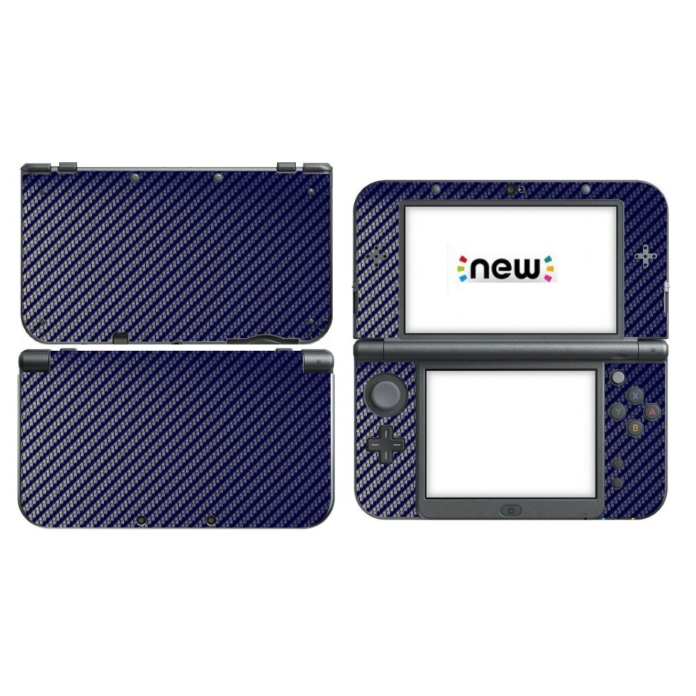 Blauw Carbon Fiber Vinyl Skin Sticker Protector voor Nintendo 3DS XL LL skins Stickers