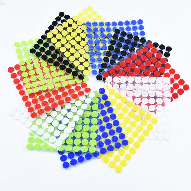 Kleurrijke Klittenbandsluitingen Lijm 10-30 Mm Zelfklevende Tape Haak Lus Nylon Magic Boob Tape Sticker Thuisgebruik Sterke lijm 100Pairs