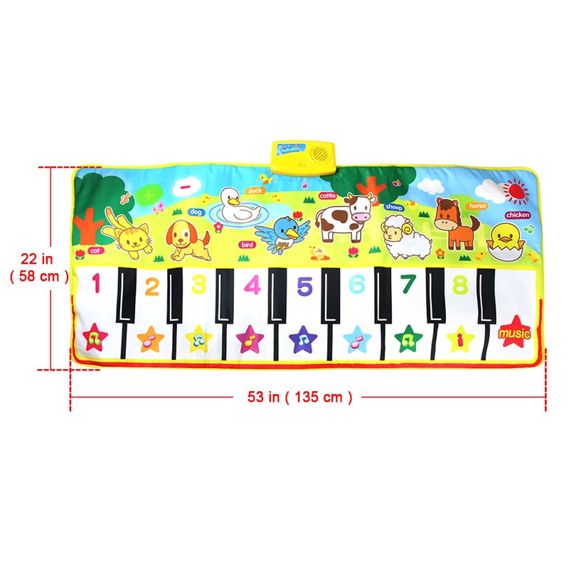 8 Stijlen Musical Mat Met Animal Voice Baby Piano Spelen Tapijt Muziek Game Instrument Speelgoed Vroege Educatief Speelgoed Voor Kinderen