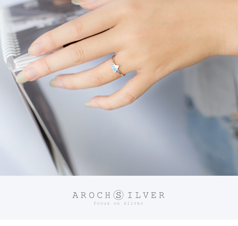 Neuheiten Charming Blau Dreieck Ring für Frauen Boho Knuckle Party Ringe Gothic Punk Schmuck für Mädchen