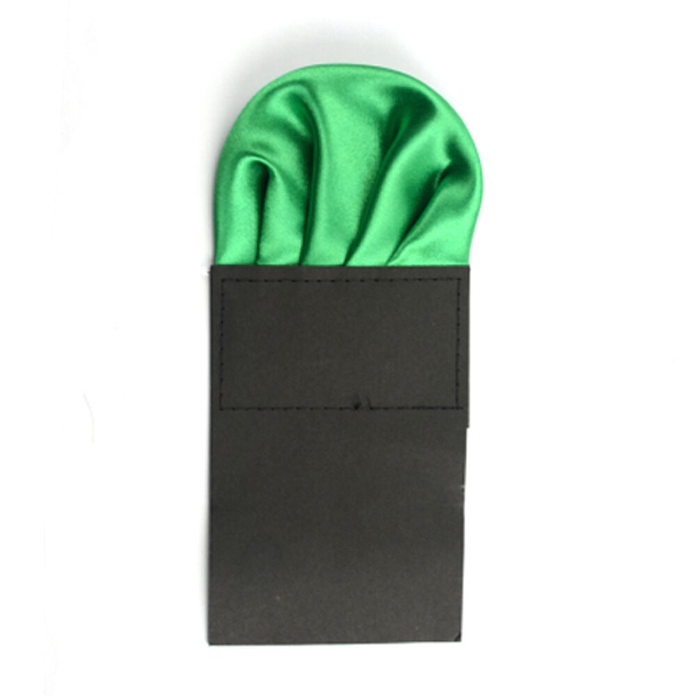 Men Solid Plain Satin Pre Folded Pocket Square Wedding Party Hanky Handkerchief BWTYY0507: Green