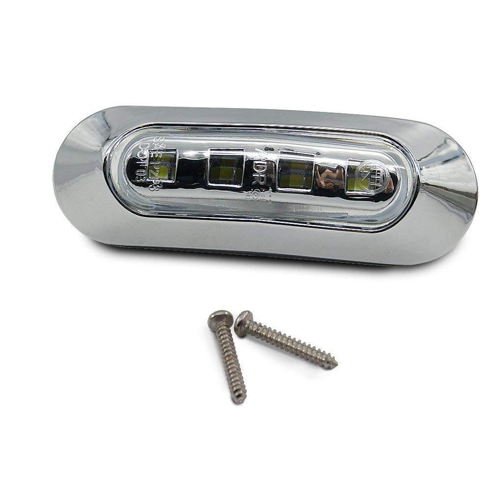 Fuleem 10 sztuk 4 doprowadziło białe światło obrysowe boczne znacznik ciężarówka przyczepa lampa chrom pokrywa Bezel 12v 24v wodoodporna