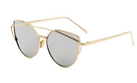 Popular Star Sunglasses Cat Eye Vintage Metal Reflective Shades UV400: color 5
