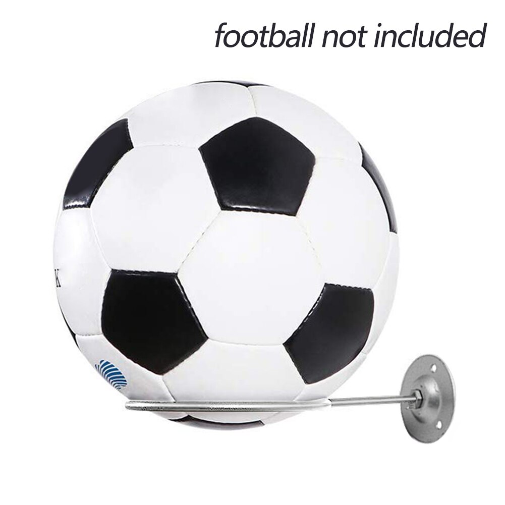 Football Soccer Stand Ball Holder Wall Mounted Round Carbon Steel Space Saving Volleyball Silver Display Racks Basketball