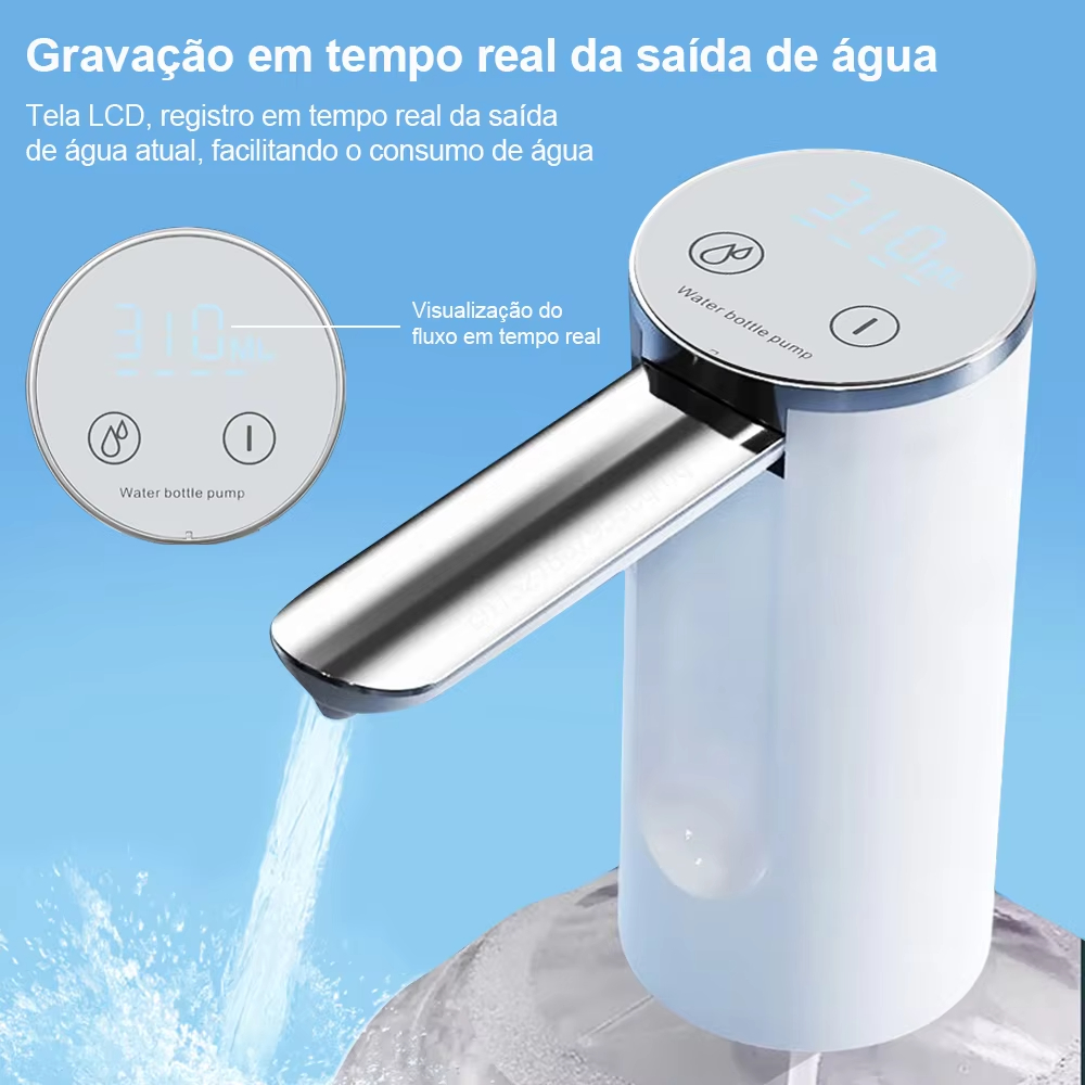Elektrische Wasser-Gallonen-Flaschenpumpe, automatische Wasserspenderpumpe, 19 Liter, faltbare Schreibtisch-Wasserflaschenpumpe, H3, wiederaufladbar
