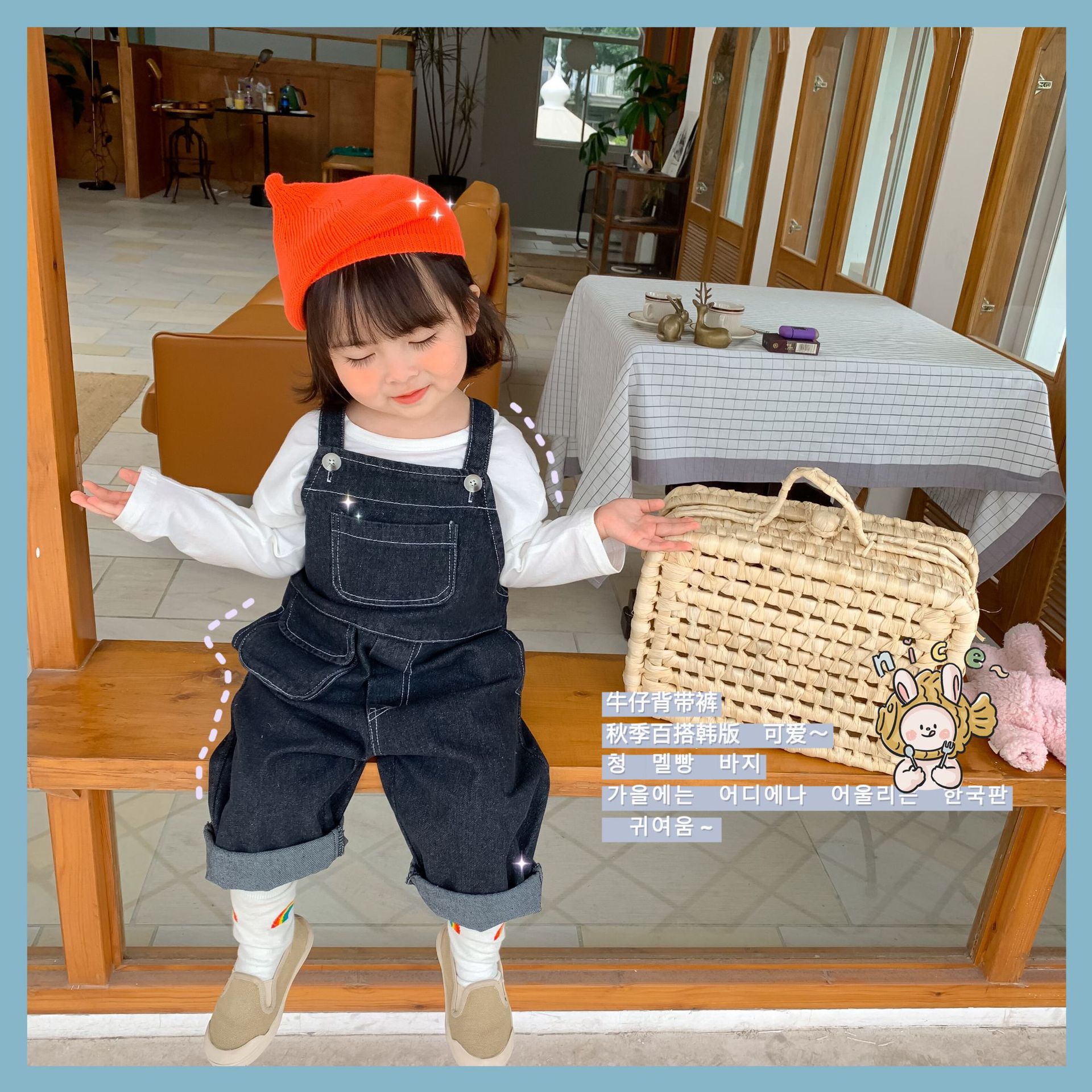 Autumn Girls Denim Overalls Boys and Girls Overall