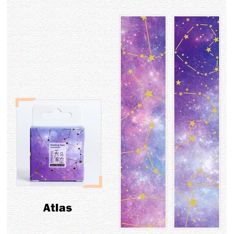 1pcs Starry Star Washi Tape 20mm Galaxy Constellation Meteor Image Adhesive Masking Tapes Home DIY Stickers Decoration A6033: Atlas