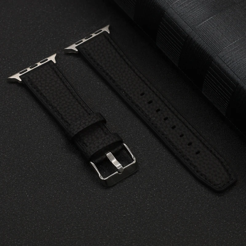 Pu Lederen Band Voor Apple Watch Band 38Mm 40Mm 41Mm Polsband 42/44/45/49Mm Ultra Voor Iwatch Serie 10 9 8 7 6 Se 5 4 42Mm 46Mm: Beige / 12mm