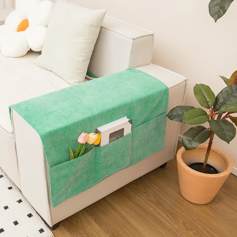 1PC Sofa Armrest Organizer Pouch Sofa Cover Side Pockets Storage Organizer Hanging Pouch Anti-slip Dustproof Sofa Armrest Gloves: Orange / 60*60cm