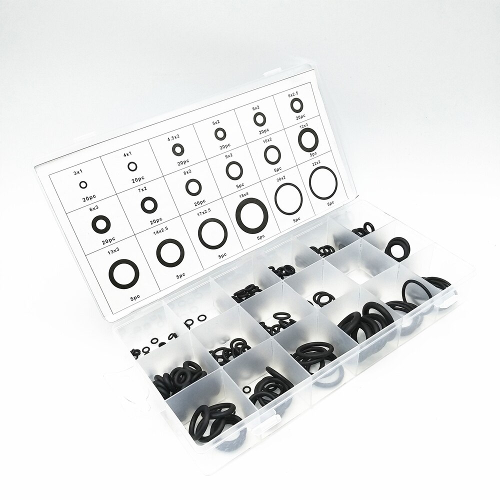 Kit d'assortiment de joints toriques en caoutchouc joint d'étanchéité pour joints toriques 18 spécifications bague d'étanchéité en caoutchouc 270 pièces/ensemble: 225PCS