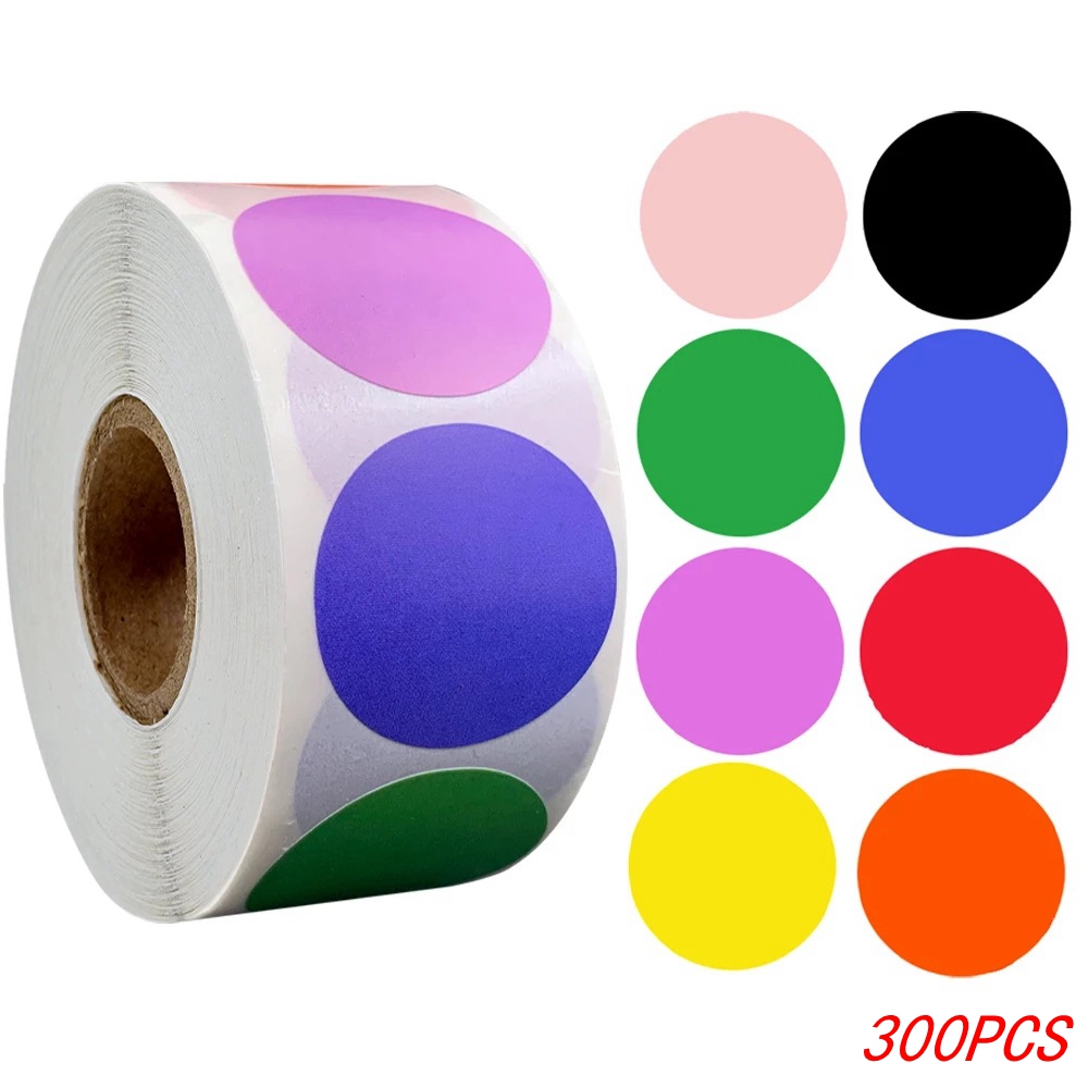 50-500Pcs Black Paper Stickers Round Blank Handmade Sticker Adhesive DIY Labels Package Envelope Sealing Sticker Stationery: green