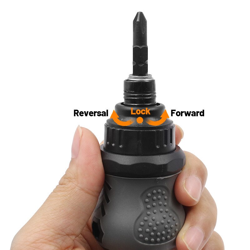 Portable 85mm Ratcheting Cross Screwdriver 2 In 1 Retractable Ball Grip Screwdriver Bit Doublehead Torx Screw Driver With Magnet