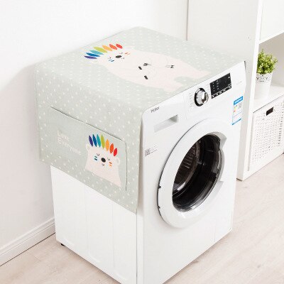 Cartoon full-automatic washing machine dust cover cotton fabric antifouling sunscreen single door refrigerator cover cloth: Yellow