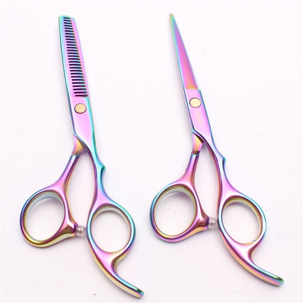 5.5 "16 cm gravure Logo multi-couleur coupe ciseaux amincissant ciseaux coiffure ciseaux cheveux ciseaux Kit C1005: C1005 Cai D 5.5N