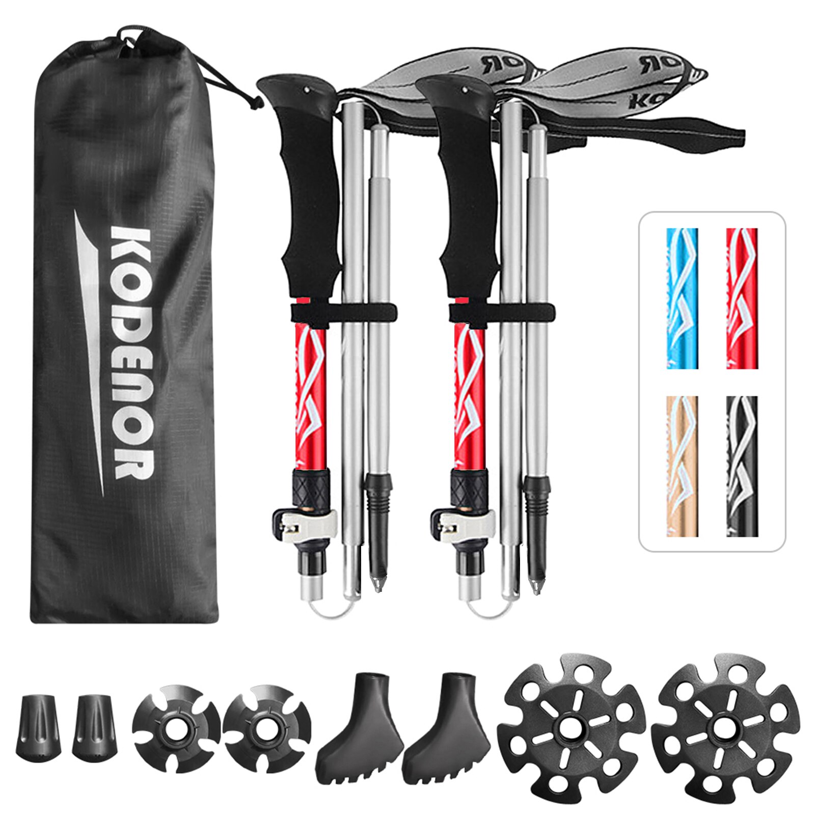 2PC Walking Stick Anti Shock Hiking Stick Telescop... – Vicedeal