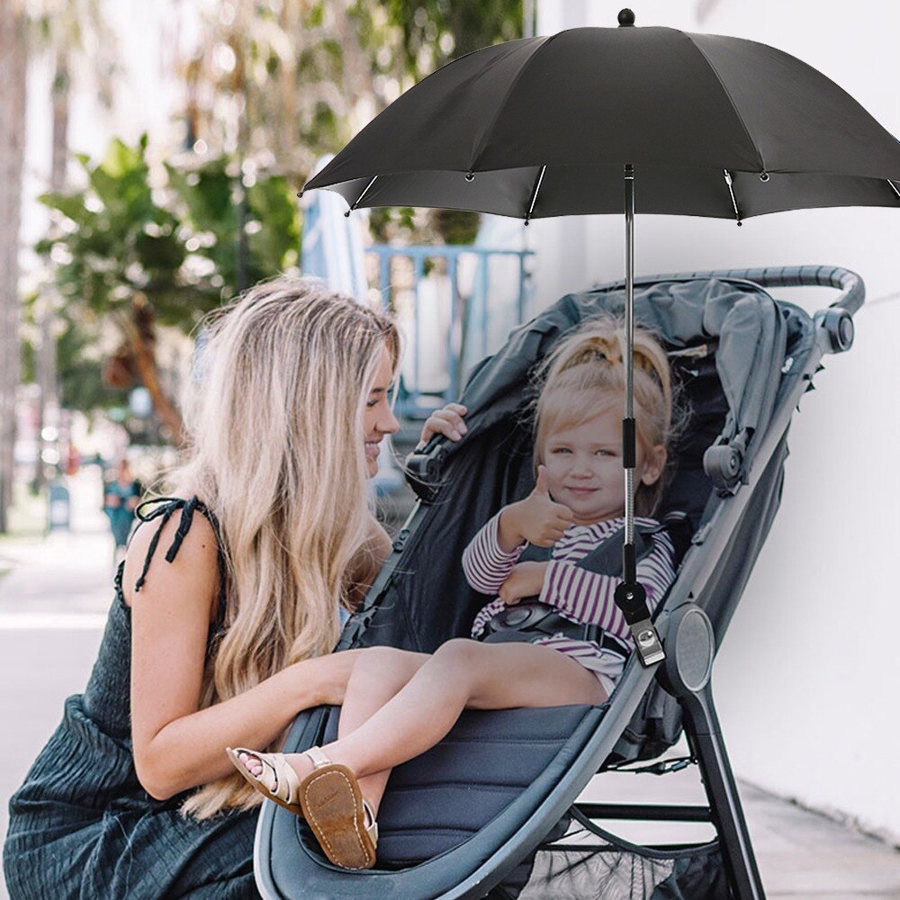 Baby Stroller Umbrella Adjustable Detachable Pram Baby Stroller Cover UV Rays Sun Parasol Umbrella Rain Protecter Outdoor Tools