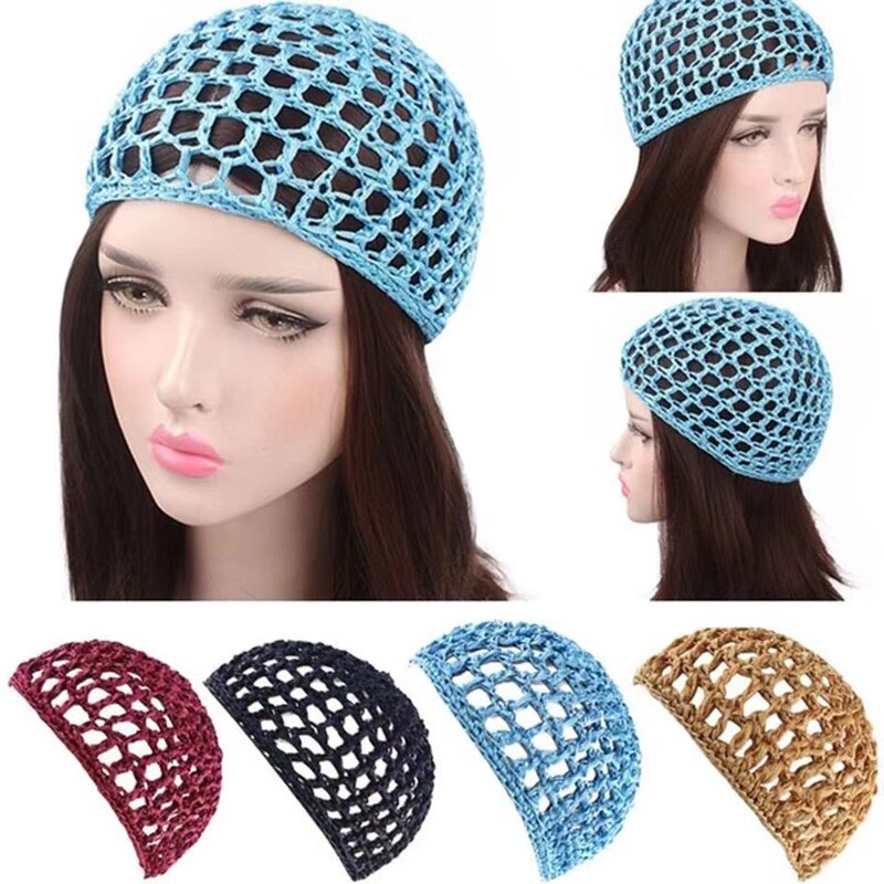 Vrouwelijke Mesh Haarnet Handgemaakte Gehaakte Hoed Effen Kleur Multi-color Keuze Populaire Leisure Haarverzorging Slapen Cap Haar netto Hoed Netto