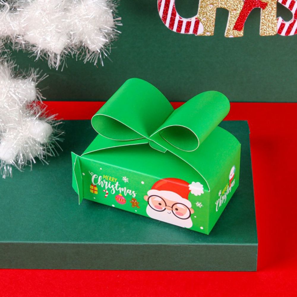1 Pcs Christmas Papieren Zak Voor Snoep Cookie Biscuit Chocolade Verpakking Doos Met Venster Gebak Levert: green