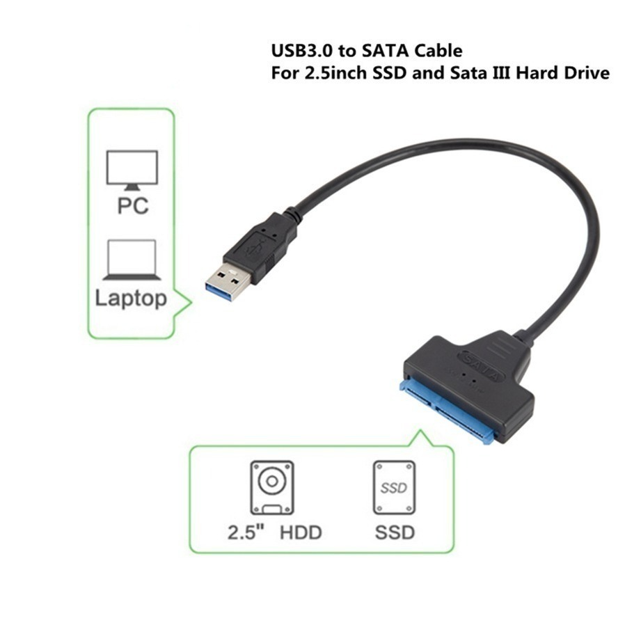 SATA to USB 3.0 / 2.0 Cable Up to 6 Gbps for 2.5 Inch External HDD SSD Hard Drive SATA 3 22 Pin Adapter USB 3.0 to Sata III Cord