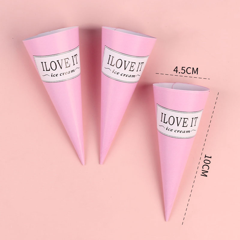 100pcs Ice Cream Waffle Cone Holder Cover Disposable DIY Cones Foil Paper Sleeve Cup for Wedding Birthday Party Supplies: Yellow