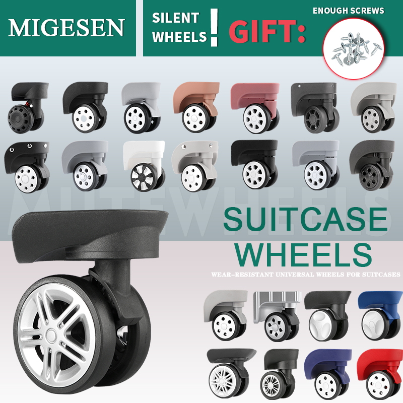 1 Pair of Universal Luggage Wheel Replacement Silent Balanced Wear-Resistant Universal Caster Luggage Accessories