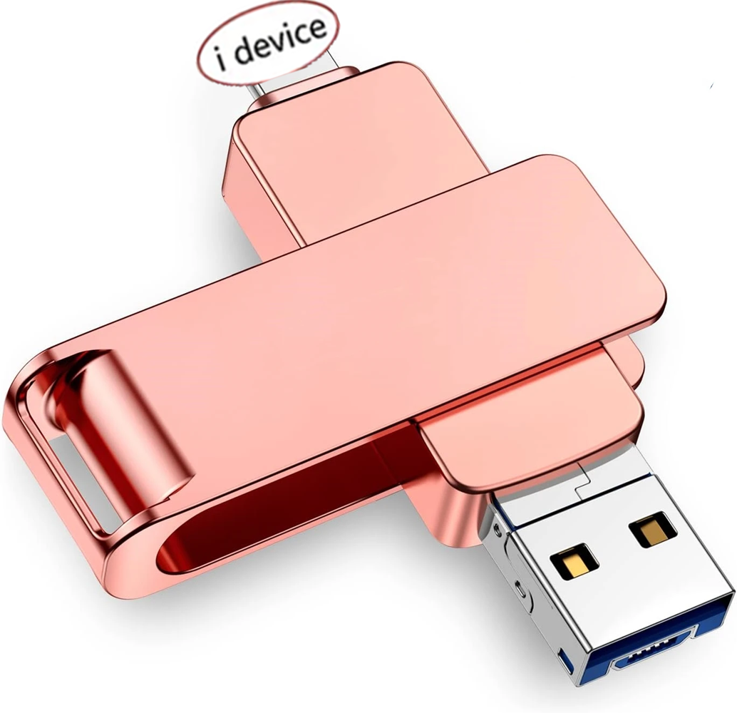 Phone USB Flash Drive 512GB External Storage 256GB 128G 64G 32G For iPhone iPad Android android USB 3in1 Pendrive Usb Stick: Pink / 512GB