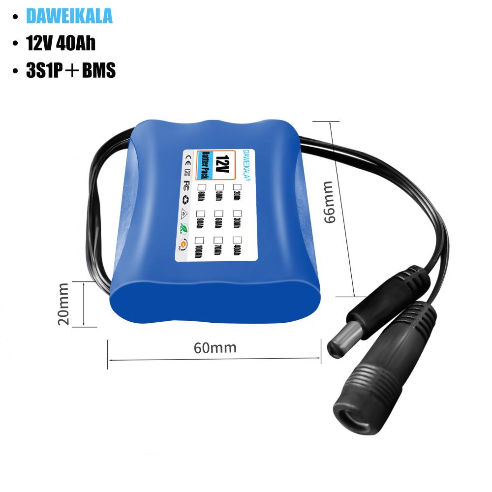 Original Portable Super 12V 12800mah Battery Rechargeable Lithium Ion Battery Pack Capacity DC 12.6v 30Ah CCTV Cam Monitor +: PURPLE