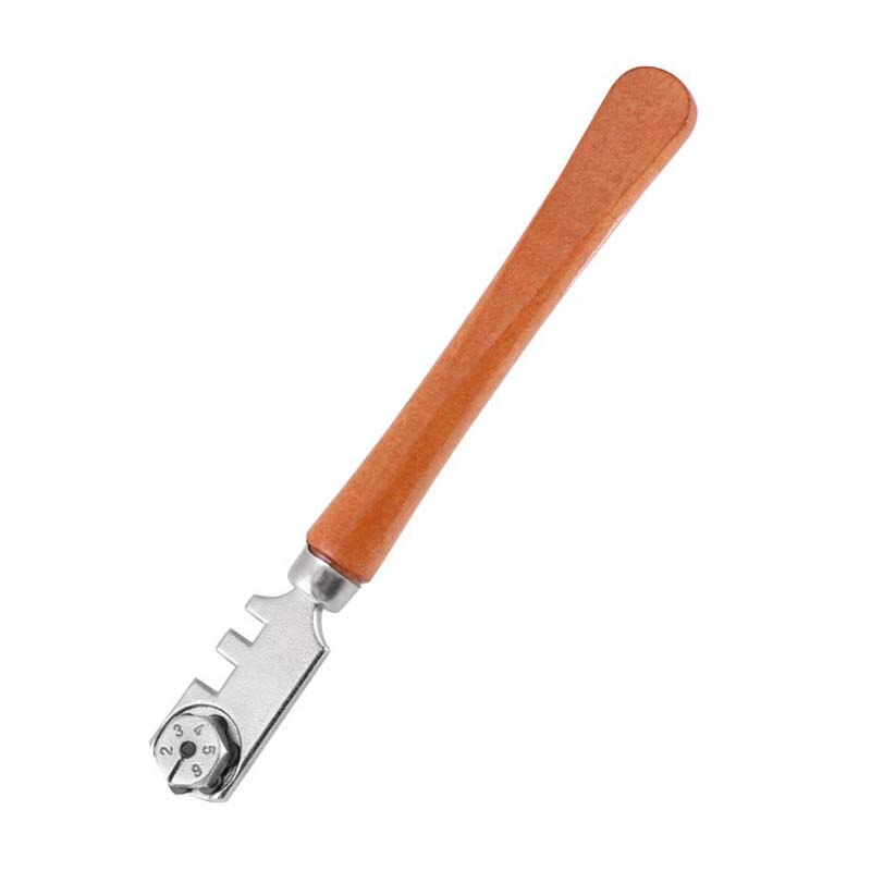Glassnijder Duurzaam 130mm Professionele Zes Wiel Glassnijder Craft Cutting Kit Tool Met Houten Handvat Huishoudelijke Gereedschap