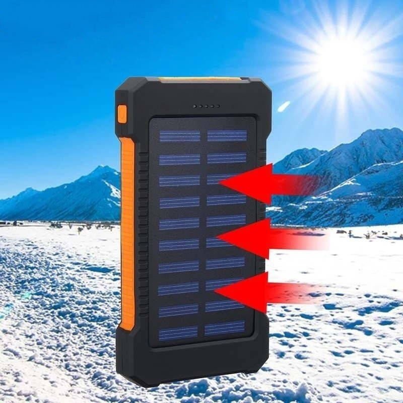 Grote Capaciteit Solar Power Bank 80000Mah Externe Batterij Met Zaklamp Dual Usb Draagbare Outdoor Nood Mobiele Power Bank