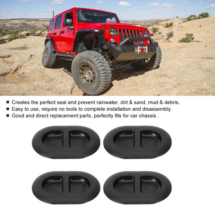 4pcs Car Chassis Waterproof Rubber Stopper Plugs Fit for Jeep wrangler JK 2007
