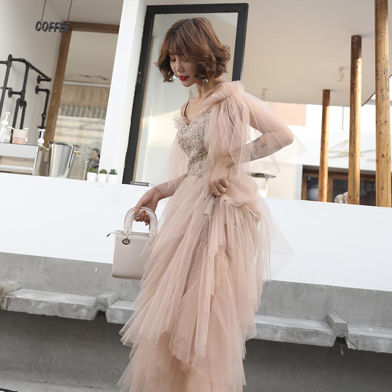 Very fairy evening dress summer slings Sen fairy female birthday party temperament dress S-2XL