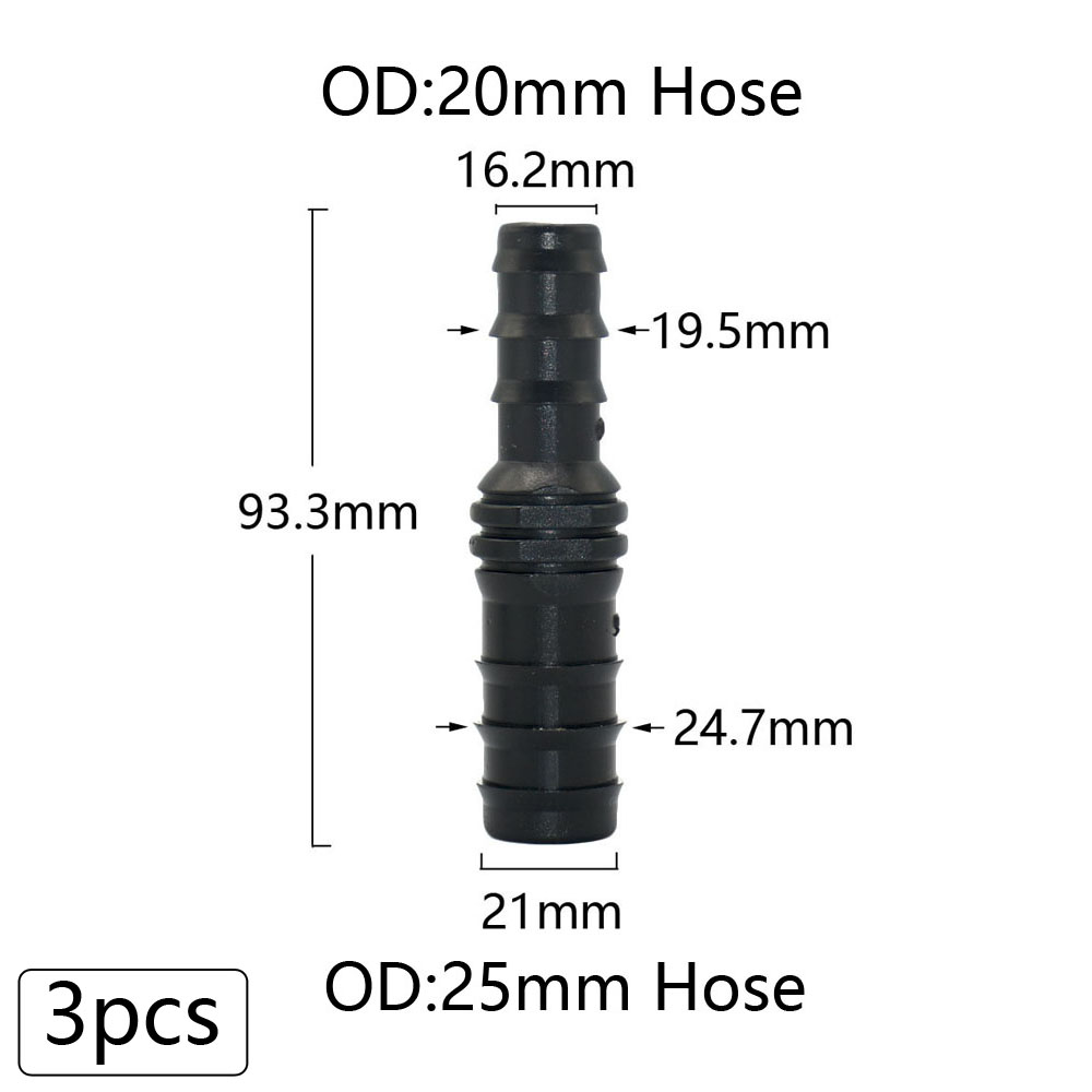 Plastic Hose Barb Connectors 16/20/25mm Pe Tube Tee Elbow Cross End Plug Reducing Coupler Drip Irrigation Fitting 1/2 3/4 1": Clear