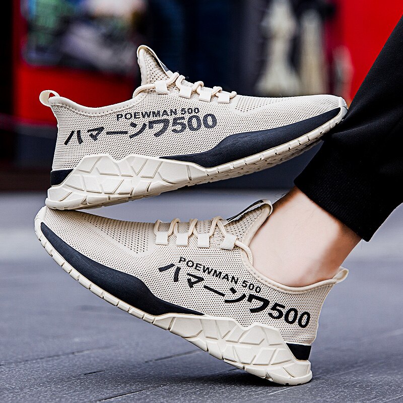 Åndbare huller mand fritidssko mænd sneakers snøre mænd vulkanisere sko behagelige efterår flade sko mandlige