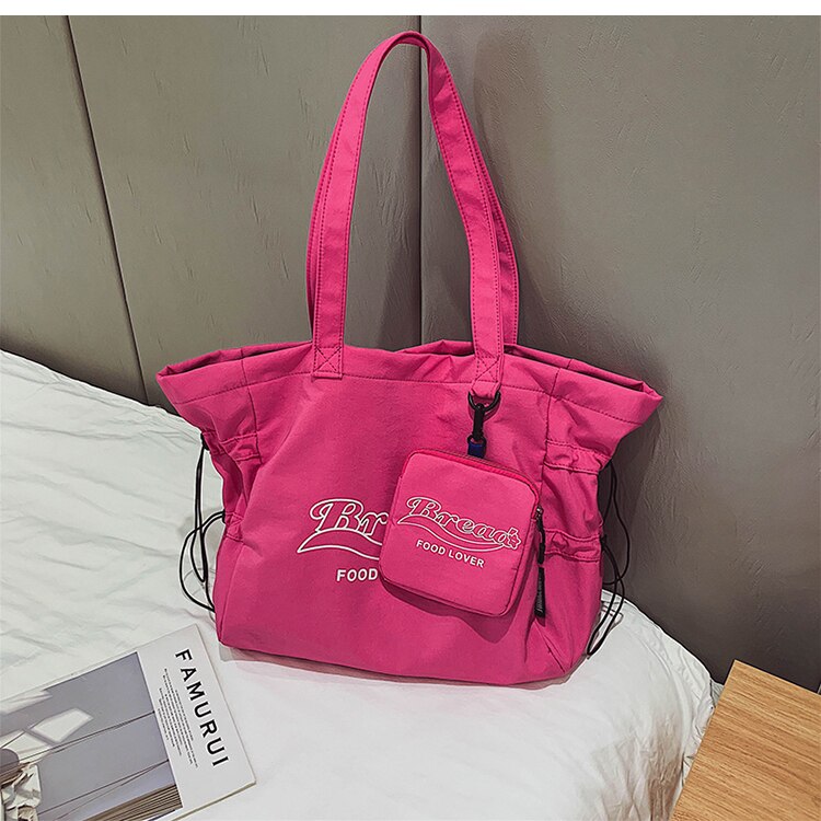 Franse grote capaciteit tote bag handtas & canvas schoudertas breedte 55cm hoogte 32cm dikte 19cm: Felroze