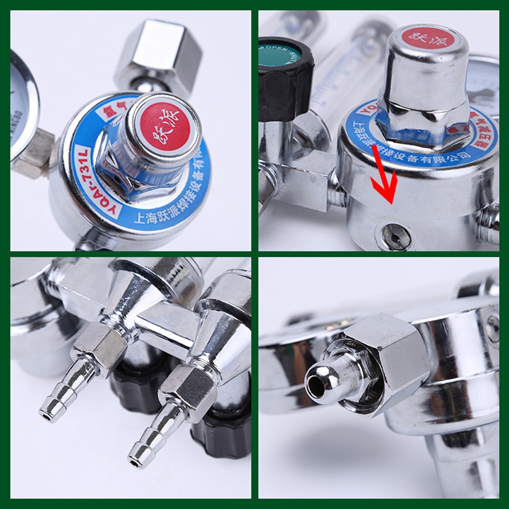 Double Pipes Argon Regulator Pressure Reducing Valves Pressure Reducer Double flows Meter Decompression Table