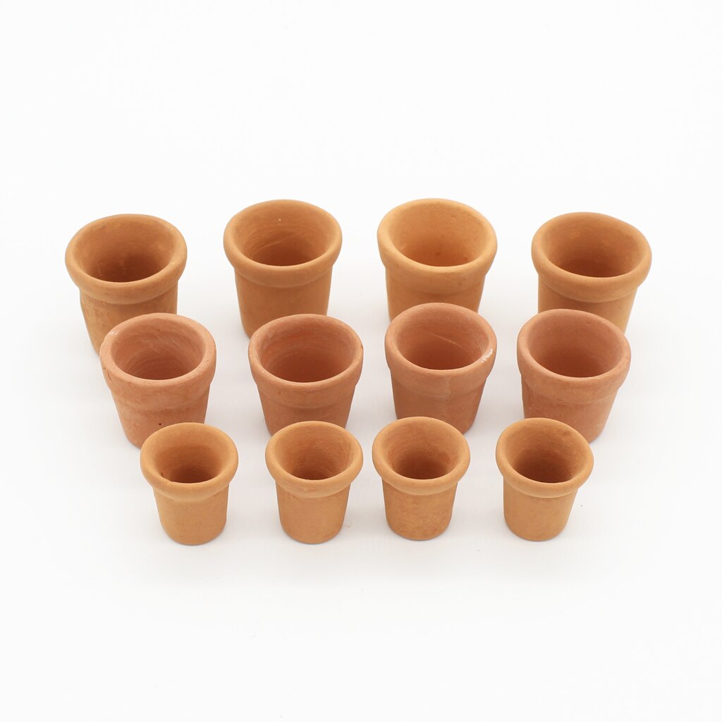 12pz 1/12 miniatura in scala vasi da fiori accessori per la decorazione del giardino delle destino delle Astuccio delle bambole