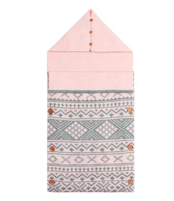 Sobres de punto de oso de dibujos animados para recién nacidos, sacos de dormir de otoño gris abotonada bebé infantil, saco de dormir, manta de primavera: 82W412 Pink