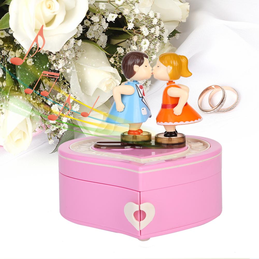 Classic Rotating Dancer Music Box Clockwork Hand Crank Music Box Women Jewelry Boxes Necklace Ring Storage Organizer Drawer