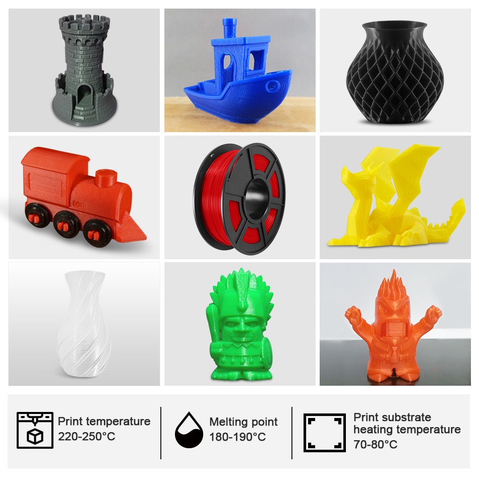 PETG Filament 1.75mm 1KG/2.2lbs 3D Printer For Technology Commerce Education DIY With Fast