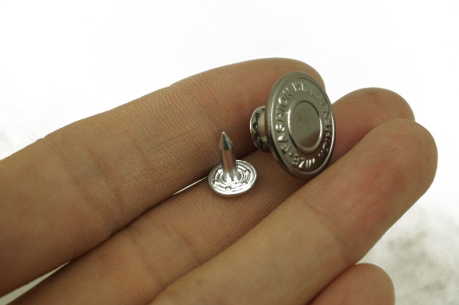 1pc 20pcs 50pcs 17mm Metal suspender buttons & Pins For Leather Bag Denim Jeans backpack pants