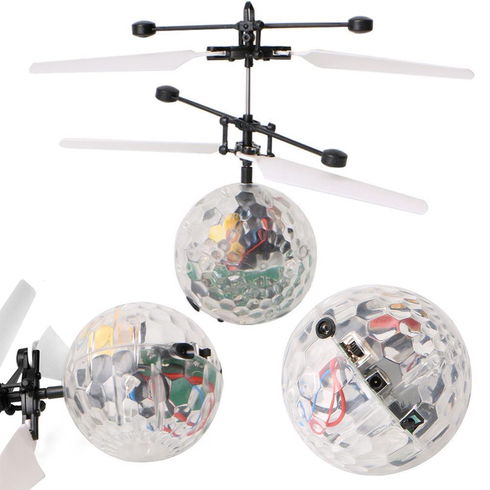 Vliegende Bal Led Lichtgevende Kid Vlucht Ballen Elektronische Infrarood Inductie Vliegtuigen Afstandsbediening Speelgoed Magic Sensing Helikopter