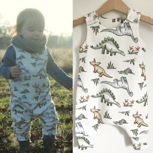 Sommer Nette Neugeborene Baby Junge Mädchen unisex Kleidung ärmellos Dinosaurier Strampler Gesamt Outfits