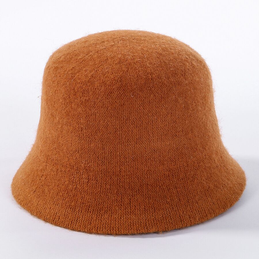 Vinter uld kasket spand hat kvinder hip hop hatte uld fisker hat kvindelig simpel panama chapeau japansk flad kasket: Orange
