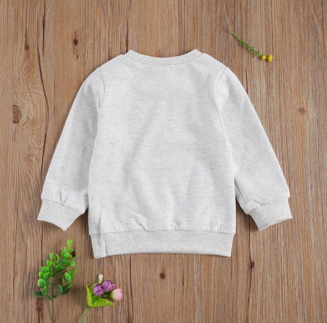 Sudaderas de manga larga con cuello redondo para niños y niñas, suéter informal con letras estampadas, abrigos, Tops